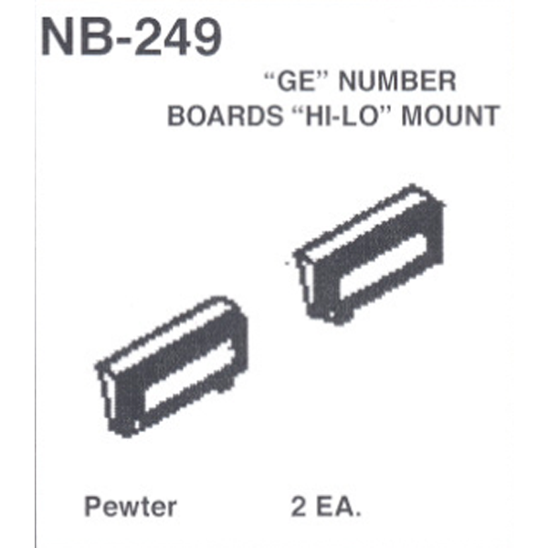 thumbnail image 2 of Details West 249 HO Scale GE Number Boards – HI-LO Mount Model Railroad Detail 2 of 4
