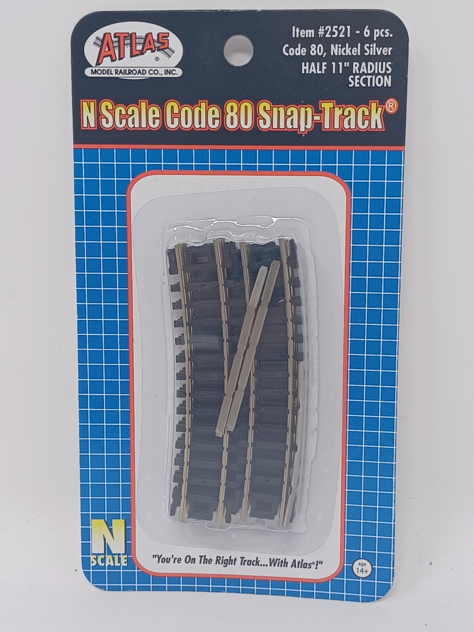 Binario Curvo Atlas N Scale 28 Cm Raggio | 6 Pezzi | Scatto Rapido Per Modellismo Ferroviario