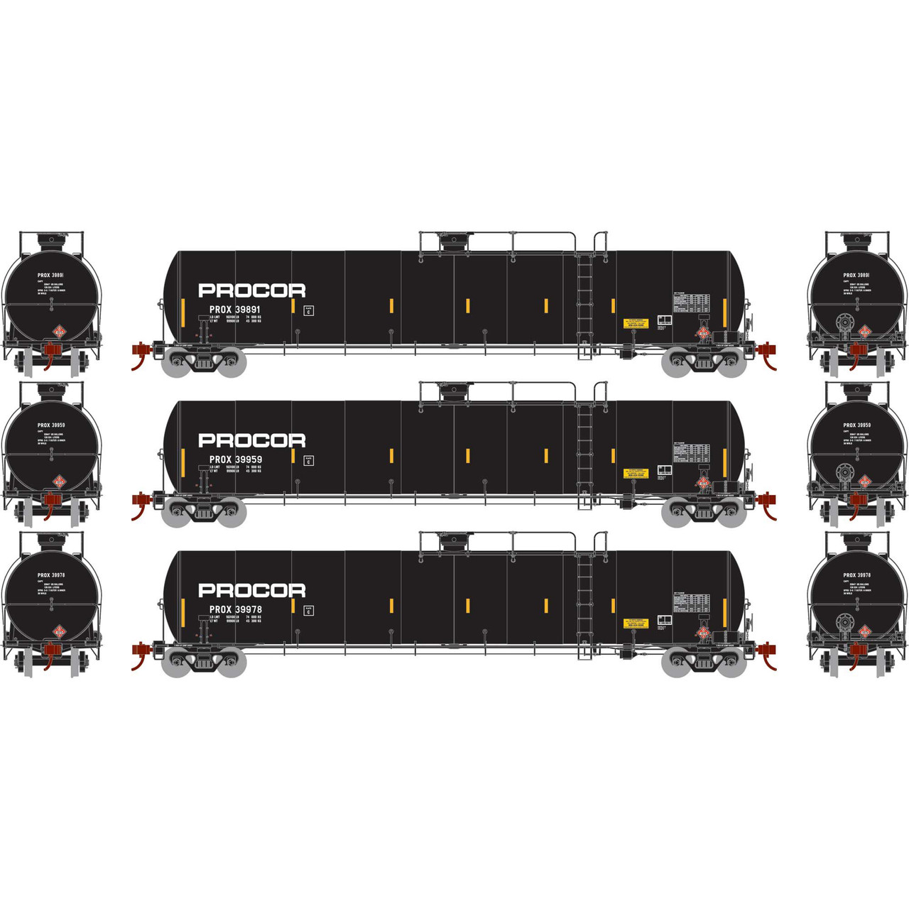 Athearn Genesis 25587 33,900Gallon LPG Tank Car (3) Procor (PROX