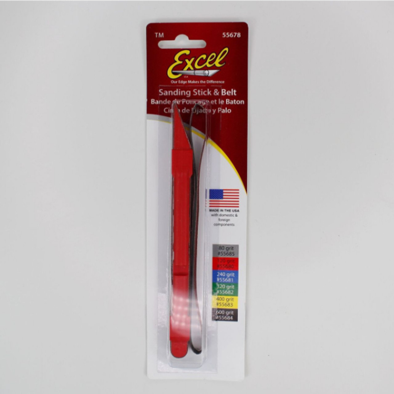 Excel 55678 - Sanding Stick with 2 - 120 Grit Belt - Midwest Model Railroad