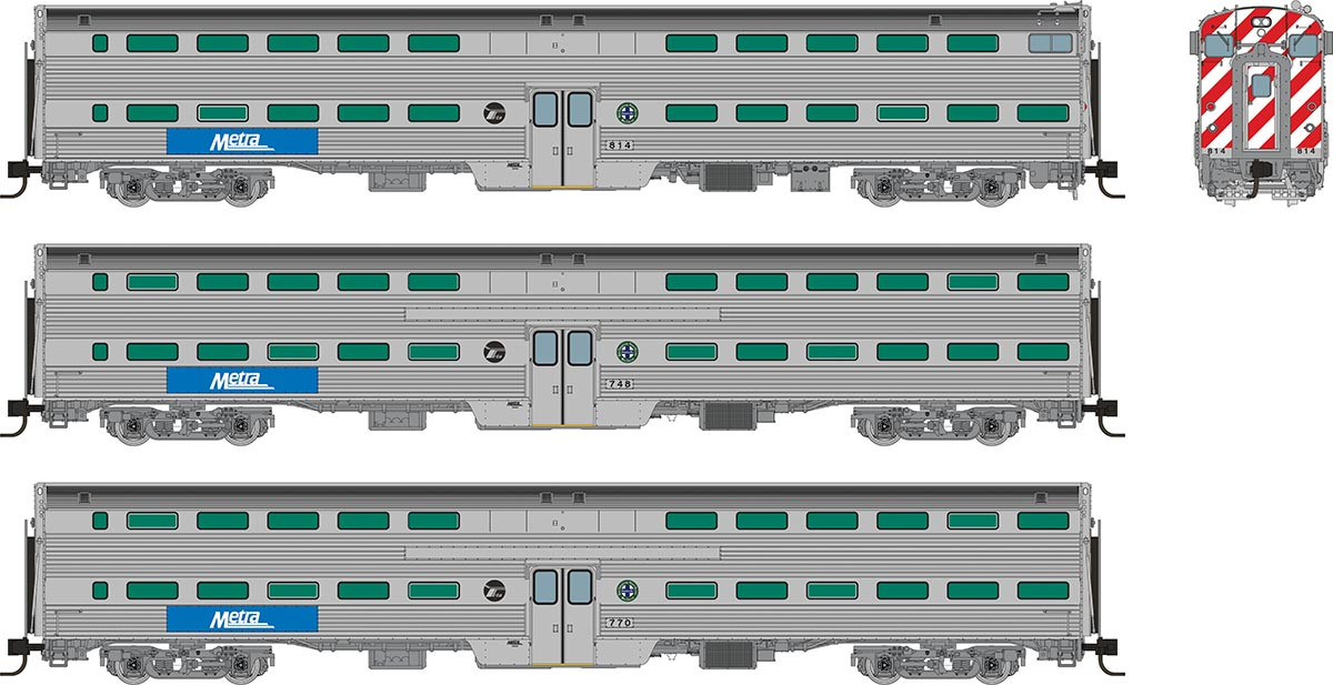 PRE-ORDER: Rapido 545007 - Gallery Commuter Car Set Metra (METX