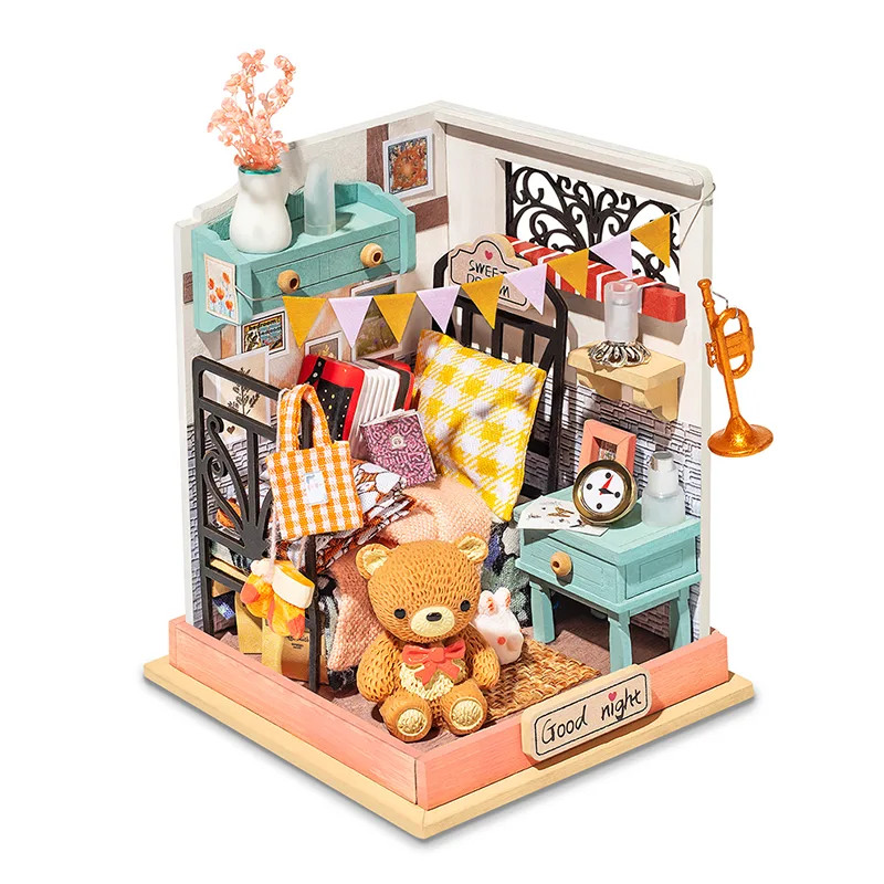 Robotime DS016 - Sweet Dream (Bedroom) - Kit - Midwest Model Railroad