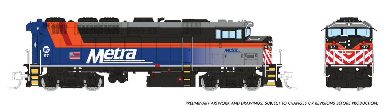 鉄道模型 phoenix PRE-ORDER: Rapido 519020 - GMDD F59PH (DC Silent) Metra (METX) 99