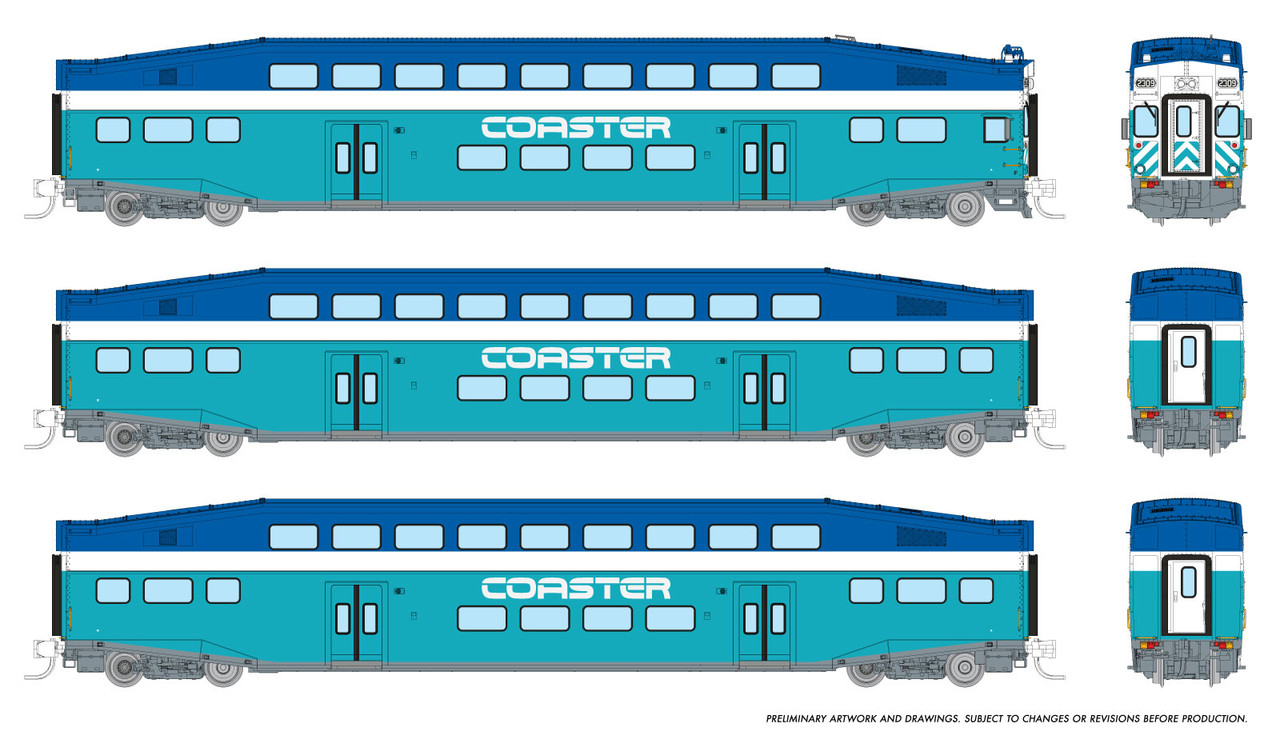 PRE-ORDER: Rapido 546011 - Bilevel Commuter Car Set Coaster (SDNX