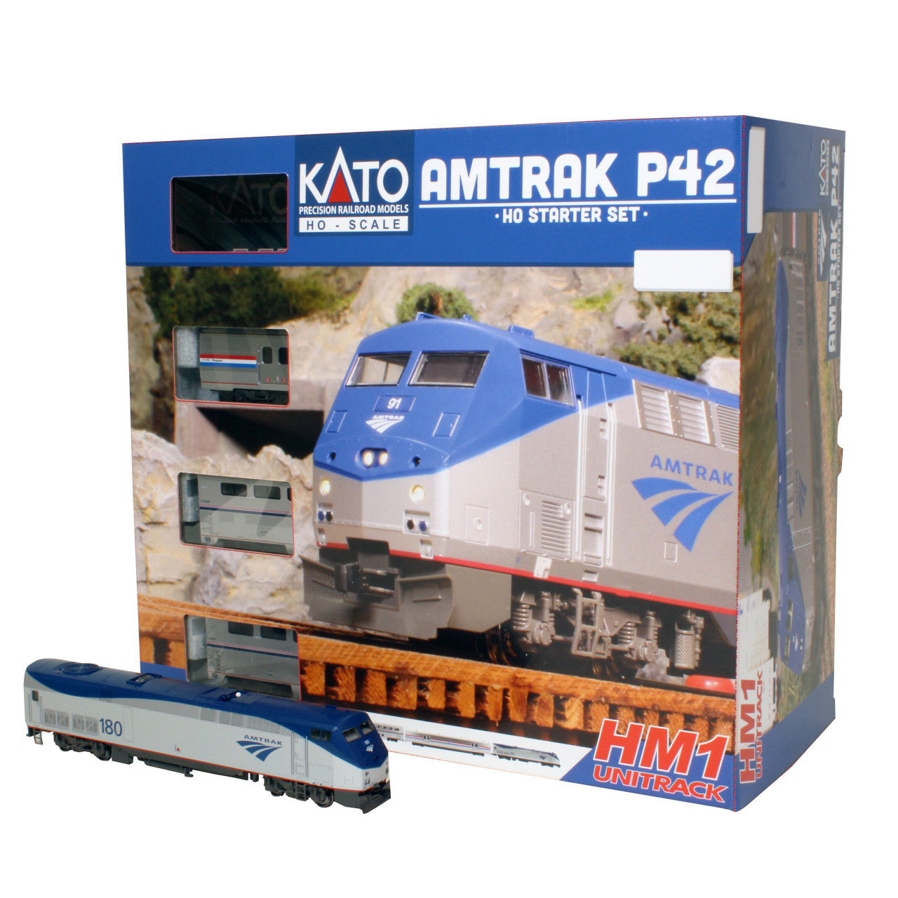 Kato 30-3006 - HM1 Starter Set w/ P42 Phase 5 scheme Amtrak (AMTK