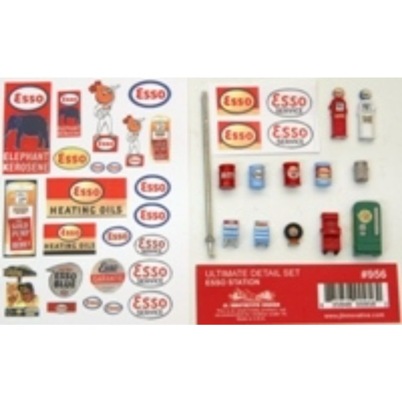 JL Innovative 956 - Ultimate Detail Set Esso Gas Station - HO Scale