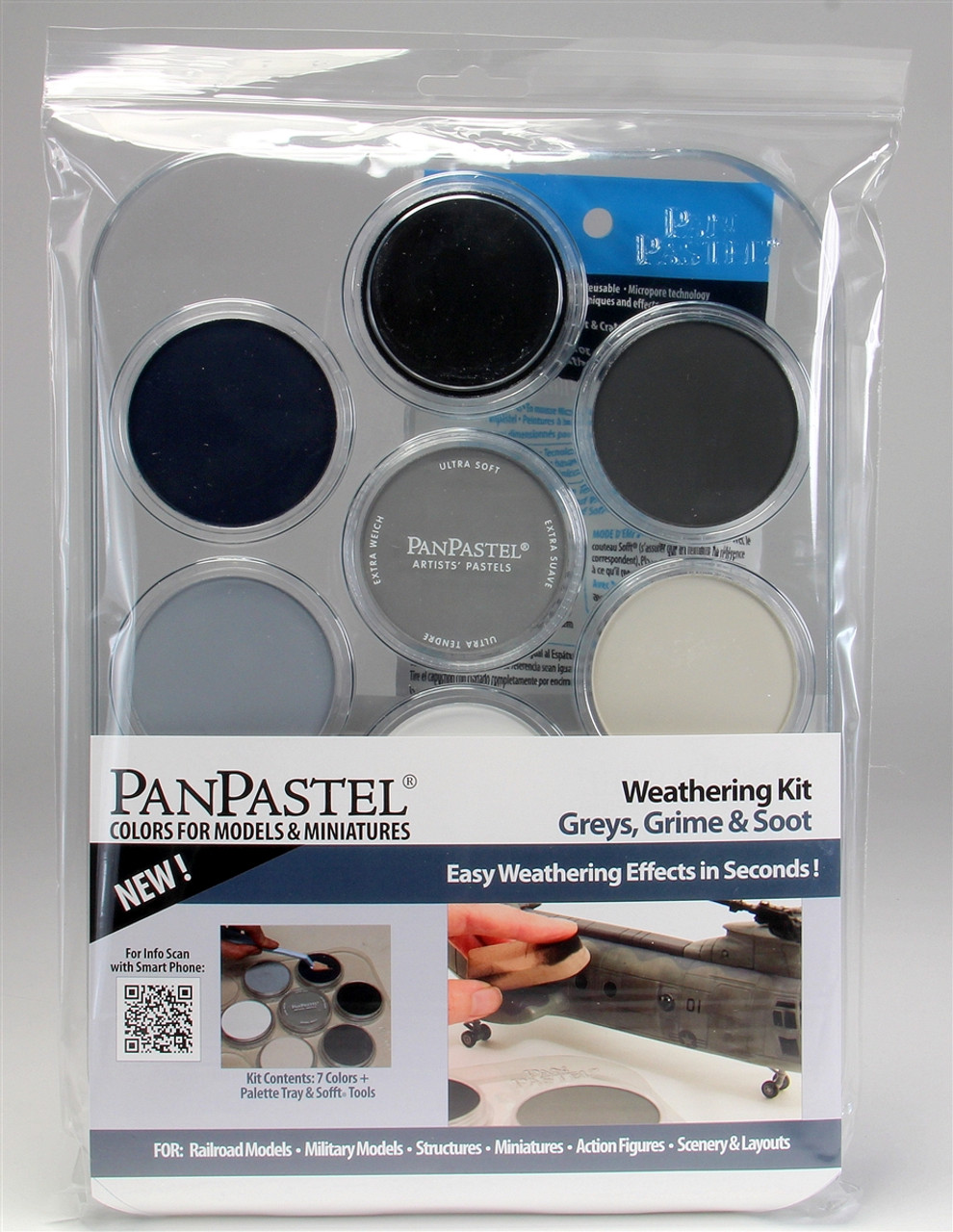 PanPastel 30702 Weathering Effects Greys, Grime & Soot 7 Color Kit for  Hobby & Modeling Ultra Soft Artist Pastel w/Sofft Tools & Palette Tray