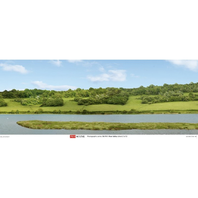 Peco Mountain Lake Backscene – OO Gauge Model Railway Scenery SK-11