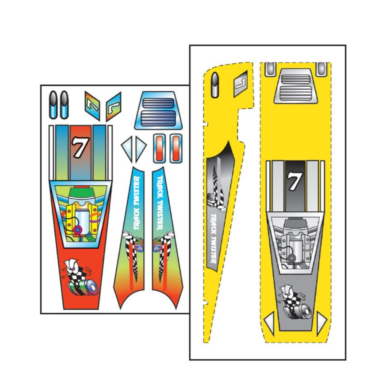 Pinecar Stick-On Decals, Road Rocket