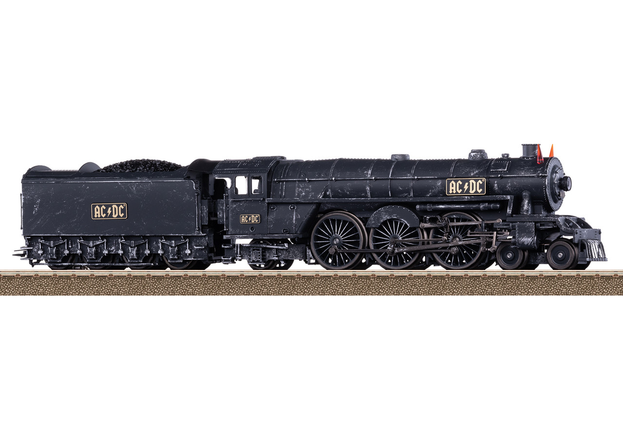 Trix 25492 - Black Ice Steam Locomotive with a Tender (DCC and