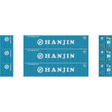 Athearn 17400 - 40' Corrugated Low-Cube Container (3) Hanjin  - N Scale