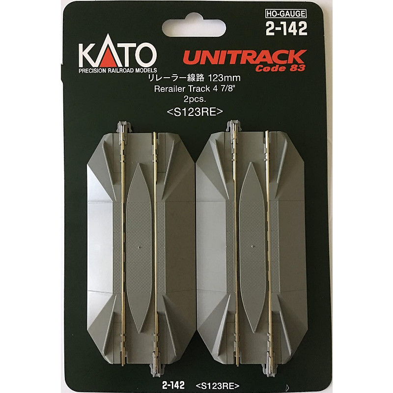 Kato 2142 123mm (4 7/8") Road Crossing + Rerailer track [2 pcs] HO