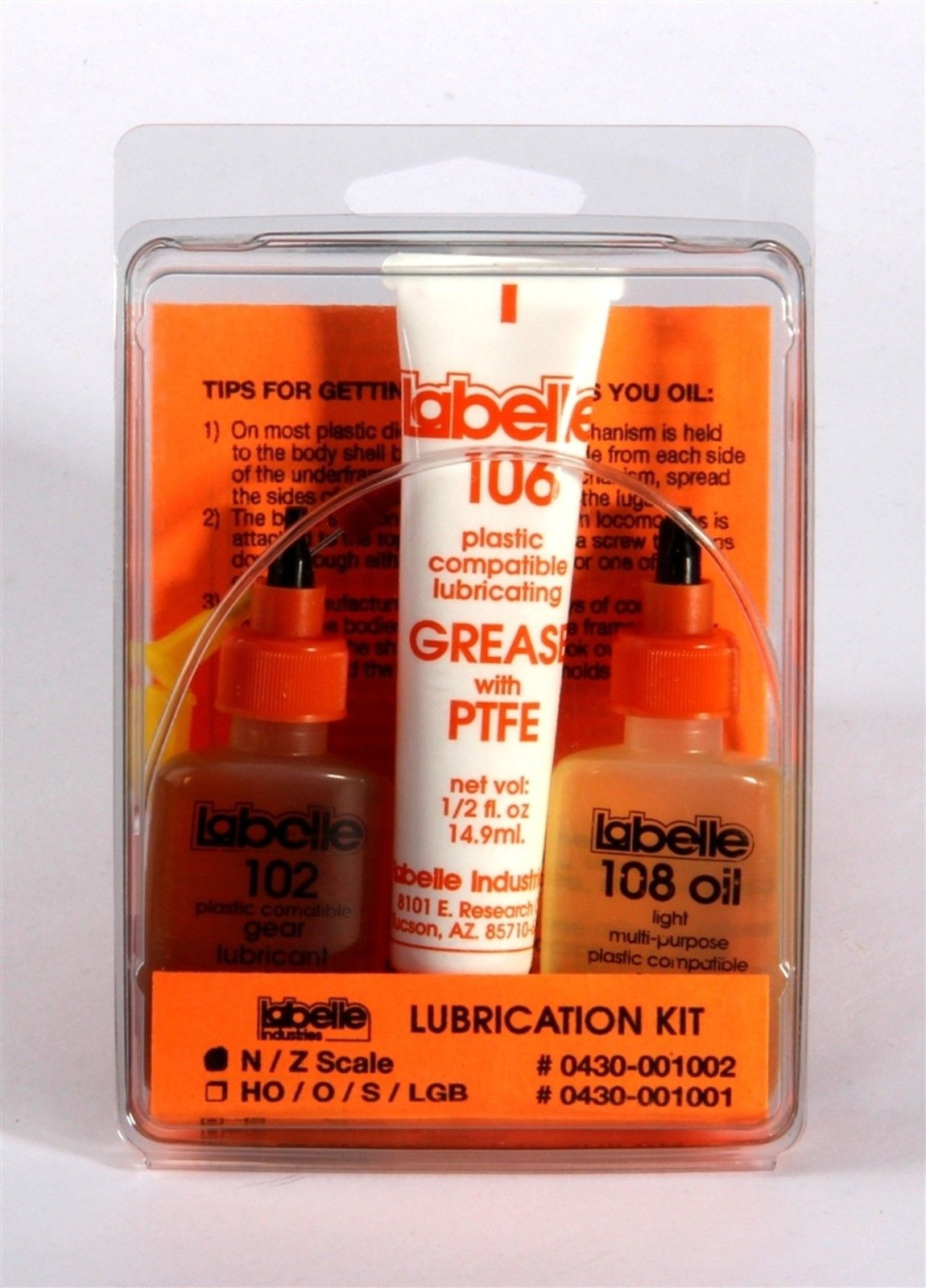 Labelle 1002 Lubricant Kit for N and Z scale model trains Midwest