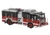 Brekina PCX870846 - 2013 Seagrave Attacker Fire Truck - Assembled Painted, Unlettered (red, black, white)  - HO Scale