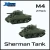 Model Scenery World N081 - WWII Sherman Tank M4 (2pk) - Green  - N Scale
