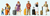 Preiser 10641 - Standing Travelers w/Rolling Suitcases (6) - HO Scale