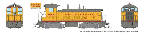 Rapido 27596 - EMD SW9 (DCC and Sound) Union Pacific (UP) 1838 - HO Scale