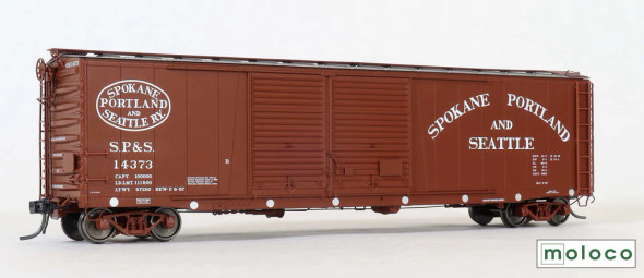 Moloco 70520-06 - St. Cloud built 50' XM 15-0 Double-slider offset Boxcar Spokane, Portland and Seattle (SP&S) 14373 - HO Scale