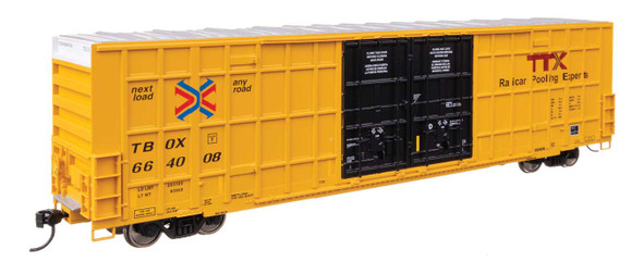 PRE-ORDER: Walthers Mainline 910-3137 - 60' High Cube Plate F Horizontal Post Boxcar TTX (TBOX) 664172 - HO Scale