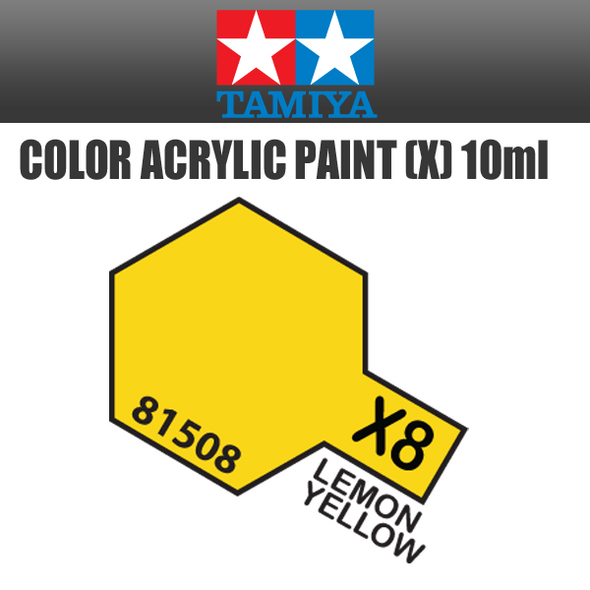 TAMIYA 81508 - Acrylic Mini X-8 Lemon Yellow - 10ml Bottle