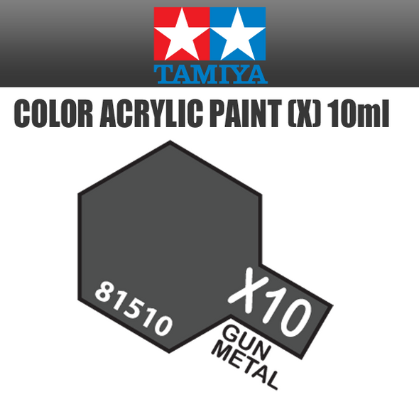 TAMIYA 81510 - Acrylic Mini X-10 Gun Metal - 10ml Bottle