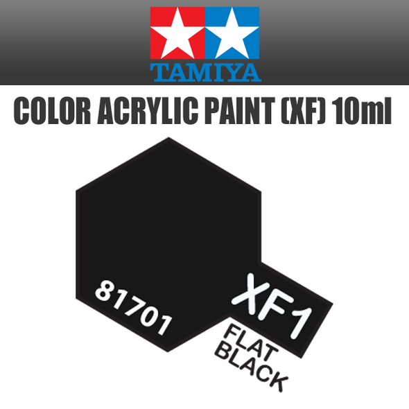 TAMIYA 81701 - Acrylic Mini XF-1 Flat Black - 10ml Bottle