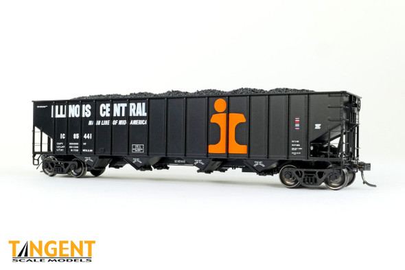 Tangent Scale Models 32113-07 - "Delivery Black 1969" IC Centralia Shops 3834CuFt Quad Coal Hopper Illinois Central (IC) 85226 - HO Scale