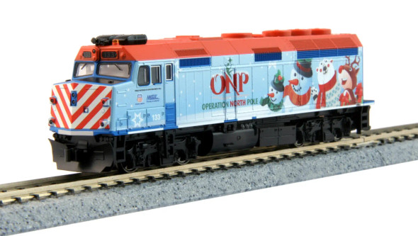 Kato 37-2016 -  F40PH Chicago Metra 2016 Operation North Pole w/ Ditch Lights Metra (METX) 133 - HO Scale