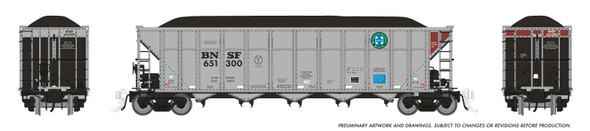 Rapido 169044A-651334 - AutoFlood III Coal Hopper BNSF 651334 - HO Scale