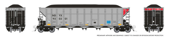 Rapido 169053A-930316 - AutoFlood III Coal Hopper First Union Rail (NDYX) 930316 - HO Scale
