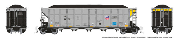 Rapido 169062A-94548 - AutoFlood III Coal Hopper Union Pacific (UP) 94548 - HO Scale