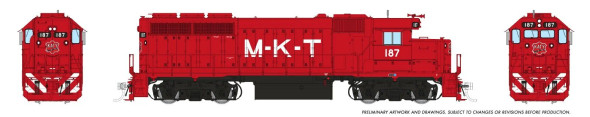 Rapido 40556 - EMD GP40 (DCC and Sound) Missouri-Kansas-Texas (MKT) 187 - HO Scale