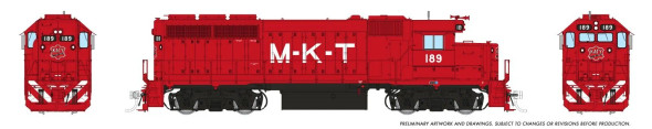Rapido 40557 - EMD GP40 (DCC and Sound) Missouri-Kansas-Texas (MKT) 189 - HO Scale
