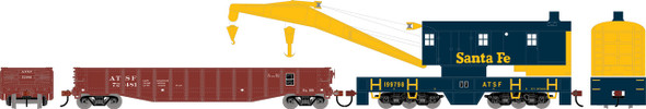 PRE-ORDER: Athearn 3622 - 200-Ton Crane and 50' Gondola Set Atchison, Topeka and Santa Fe (ATSF) #199798 (Crane); #72481 (Gondola) - HO Scale