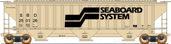 PRE-ORDER: InterMountain 45314-12 - PS 4750 3-Bay Covered Hopper Seaboard System (SBD) 252296 - HO Scale
