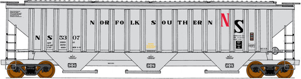 PRE-ORDER: InterMountain 45338-07 - PS 4750 3-Bay Covered Hopper Norfolk Southern (NS) 5307 - HO Scale