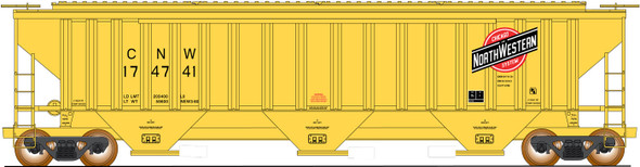 PRE-ORDER: InterMountain 45359-27 - PS 4750 3-Bay Covered Hopper Chicago & Northwestern (CNW) 174832 - HO Scale