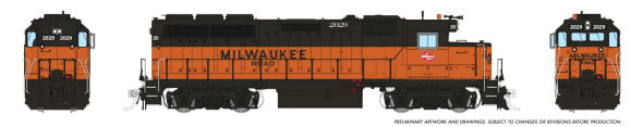 PRE-ORDER: Rapido 1078521 - EMD GP40 (DCC and Sound) Milwaukee Road (MILW) 2029 - HO Scale