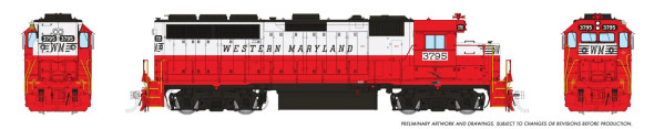PRE-ORDER: Rapido 1078540 - EMD GP40 (DCC and Sound) Western Maryland (WM) 3795 - HO Scale