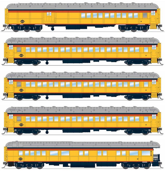 Broadway Limited 9714 - Heavyweight 5-Car Passenger Set Chessie Steam Special 2, 5, 6, 7, 18 - HO Scale