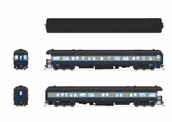 Broadway Limited 9721 - Heavyweight Business Car Baltimore & Ohio (B&O) 100 - HO Scale