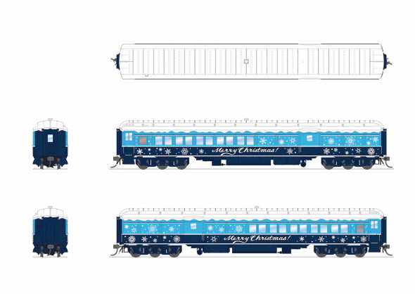 Broadway Limited 9745 - Heavyweight Combine Christmas Holliday Scheme - HO Scale