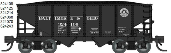 PRE-ORDER: Bluford Shops 60558 - 30'6" USRA 2-Bay Hopper Baltimore & Ohio (B&O) 324243 - N Scale
