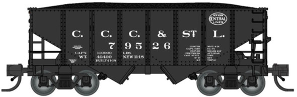 PRE-ORDER: Bluford Shops 60601 - 30'6" USRA 2-Bay Hopper Cleveland Cincinnati Chicago & St. Louis (CCC&STL) 79870 - N Scale