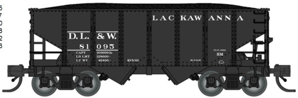 PRE-ORDER: Bluford Shops 60610 - 30'6" USRA 2-Bay Hopper Delaware, Lackawanna & Western (DL&W) 81095 - N Scale