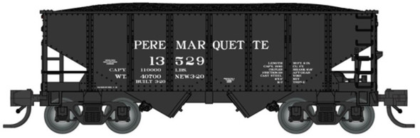 PRE-ORDER: Bluford Shops 60691 - 30'6" USRA 2-Bay Hopper Pere Marquette (PM) 13474 - N Scale