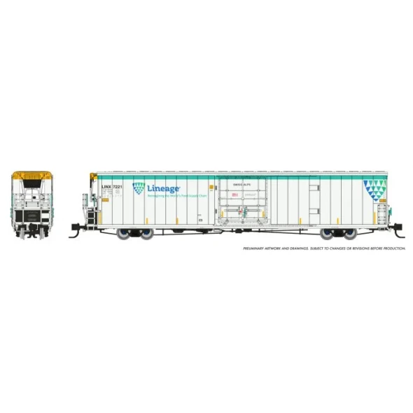 Rapido 567003-7221 - Greenbrier 72’ IL 7780 Reefer Lineage (LINX) 7221 Swiss Alps - N Scale