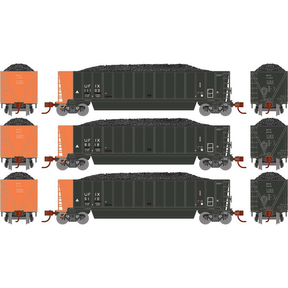 Athearn 1420 - Berwick Bathtub Gondola w/Load Primed For Grime  (3) Utility Fuels (UFIX) 4067/4082/5049 - N Scale