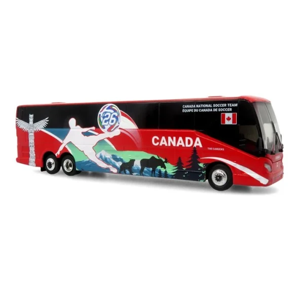 Iconic Replicas 87-0719 - 1:87 Prevost H3-45 Coach: World Cup Canada National Team   - HO Scale