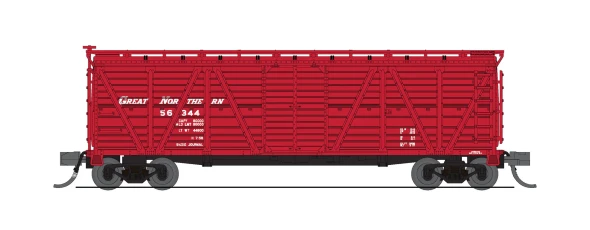 PRE-ORDER: Broadway Limited 10467 - 40' Wood Stock Car with sound (Hog Sounds) Great Northern (GN) 56375 - N Scale